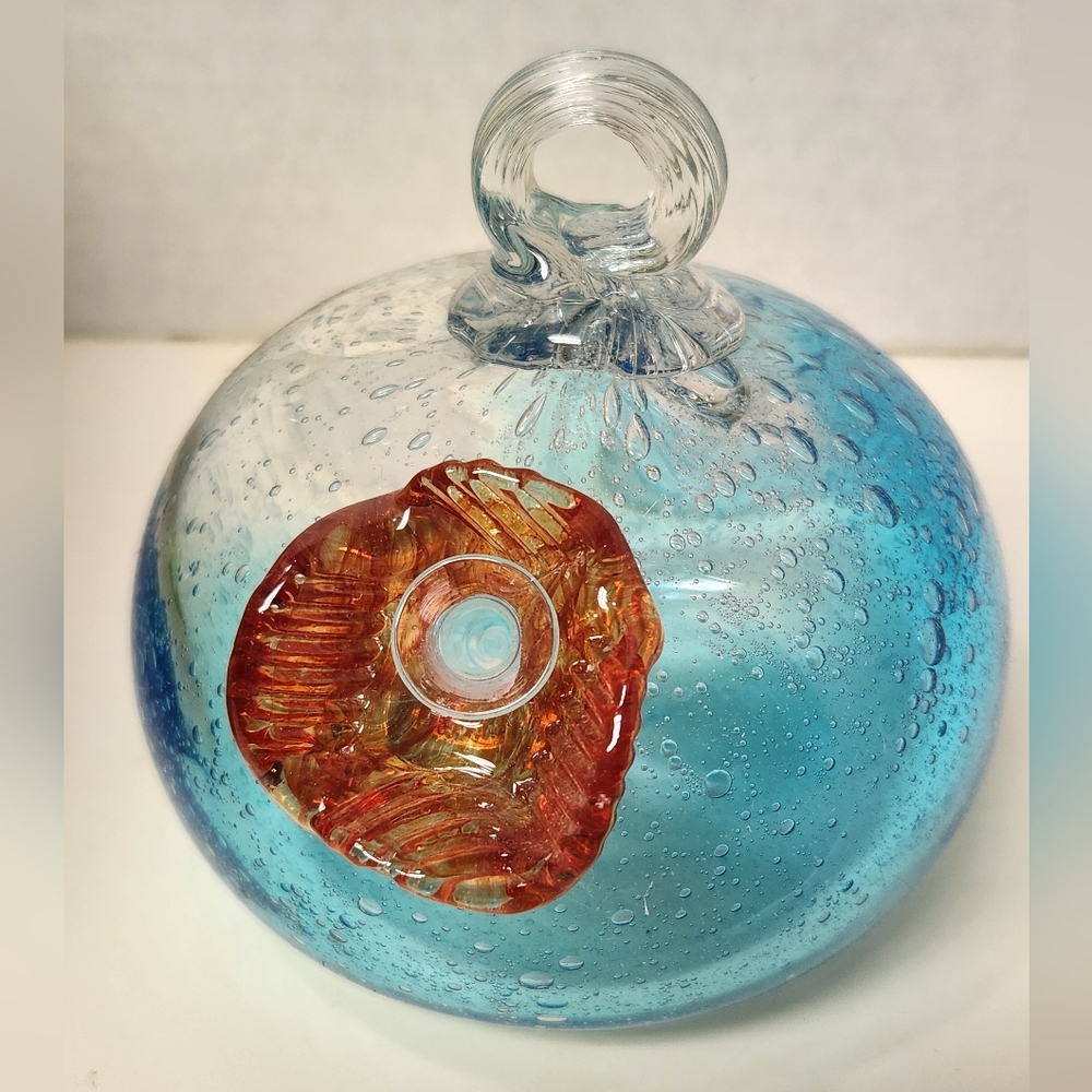 Evergreen Garden Art-glass Hummingbird Feeder - Picture 2 of 6